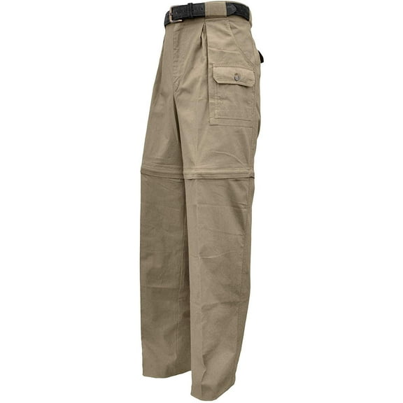 Tag Safari Zambezi Convertible Pants for Men, Covered Utility Pocket, Zip Off, 100% Cotton (Khaki, 34)