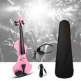 thumbnail image 1 of Violín eléctrico silencioso 4/4 Accesorios con accesorios de violín Bolsa de transporte de violín Conjunto de violín silencioso Práctica Rosa CUTICAT violín eléctrico, 1 of 8