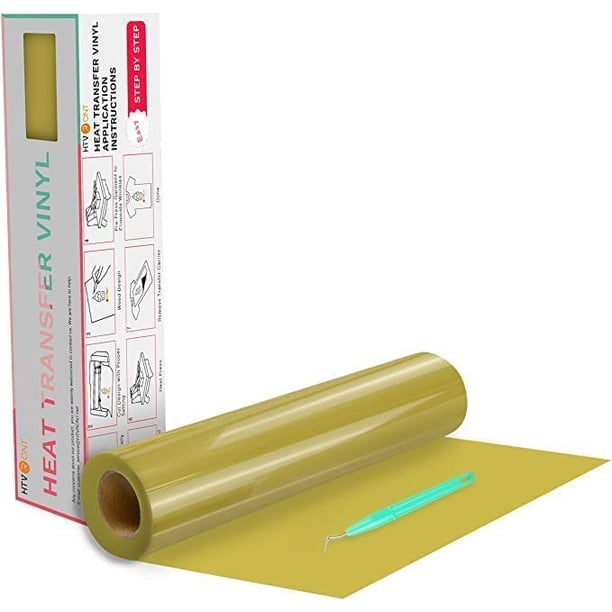 Rollos de vinilo blanco HTV de transferencia de calor, vinilo blanco para planchar de 12" x 20 pies para todas las máquinas cortadoras, vinilo HTV blanco para camisas, fácil de cortar y desmalezar par