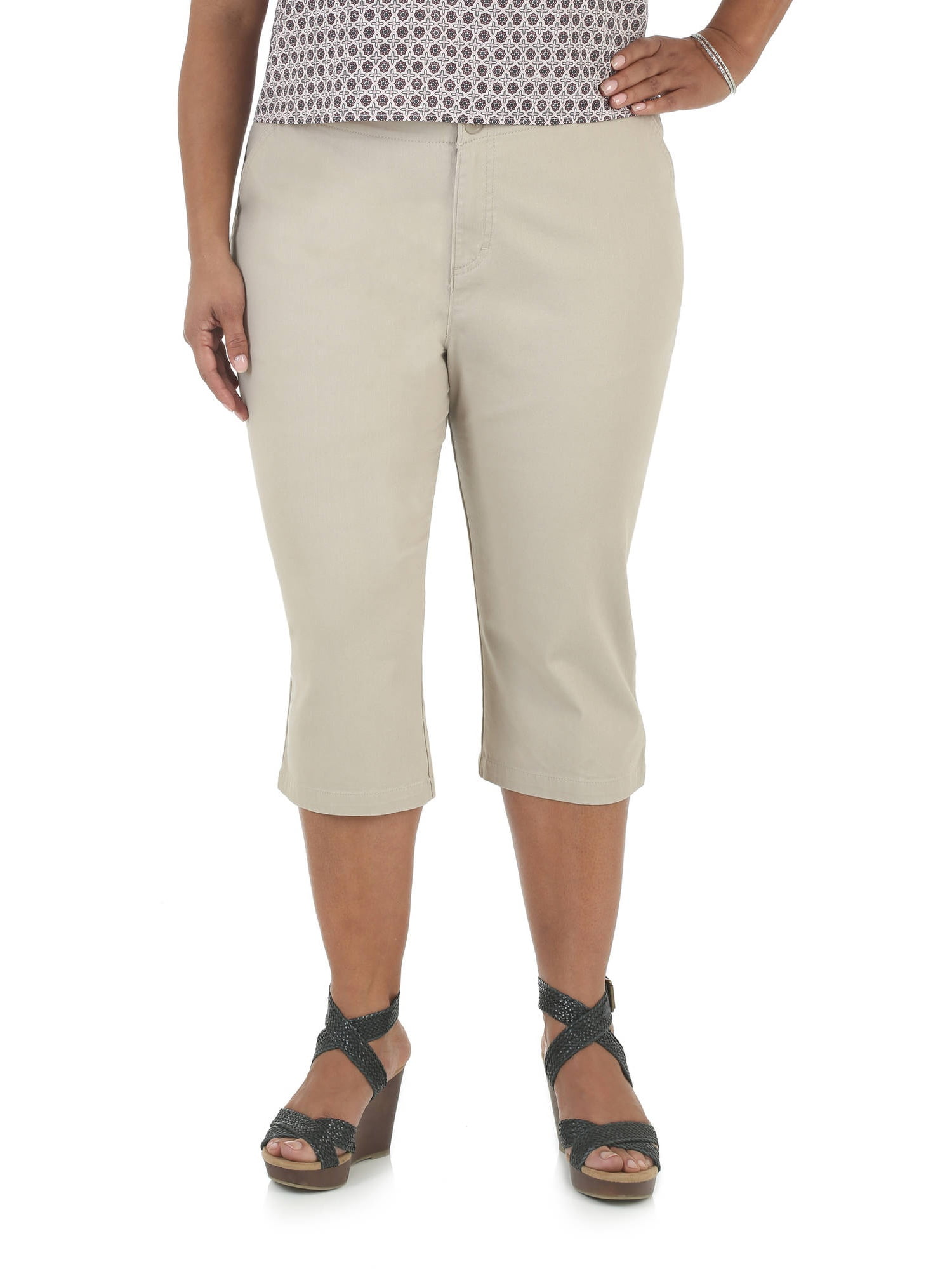 lee comfort waist capris plus size