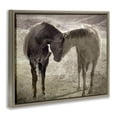 thumbnail image 3 of Stupell Industries Muted Horse Pair Hugging Animals Painting Brown Floater Framed Canvas Art Print Wall Art, 25 x 31, 3 of 9