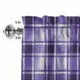 thumbnail image 4 of Purple Plaid Rod Pocket Curtain Valance, Modern Art Checkered Farmhouse Farmhouse Window Valance for Living Room, Bedroom, Kitchen 60"W x 18"L, 4 of 9