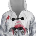 thumbnail image 4 of Playful Italian Greyhound Welcomes Winter Snowy Day with Cardinal Bird All Over Print 3D Hooded Duffle Toggle Coat Greyhound Dog Lover - 2017, 4 of 6
