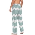 thumbnail image 6 of Wavy Stripes Men's Lightweight Pajama Bottoms Stretch Elastic Waist Side Pockets Spring Fall, 6 of 7