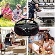 singing wood Portable CD Player Boombox with AM FM Radio, Aux Line in, Headphone Jack, AC/Battery Powered (Red)