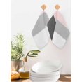 thumbnail image 2 of Pink Grey Striped Kitchen Dish Towels for Drying Dishes Set of 3, Farmhouse Modern Waffle Weave Microfiber Hand Tea Bathroom Towels Quick Dry & Absorbent Towel 12x12, 2 of 7