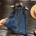 thumbnail image 4 of LYMAYTER ‌‌‌‌‌Toddler Little Girls Summer Denim Dress Loose Fit Pleated Hem - Casual Kids Dress 2-8Y, 4 of 8