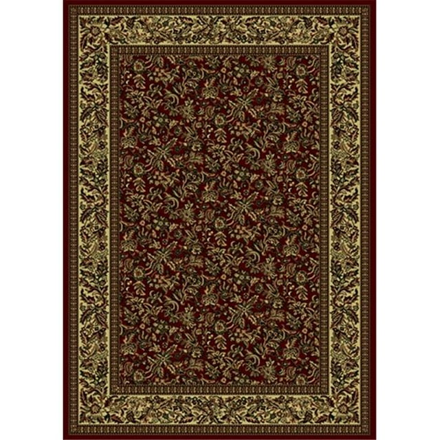 Radici 1219-2011-BURGUNDY Castello Rectangular Burgundy Traditional Italy Area Rug, 5 ft. 5 in. W x 7 ft. 7 in. H