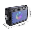 thumbnail image 5 of Darzheoy Portable Solar Bluetooth 5.3 Speaker with FM Radio, Flashlight, Reading Light, 1500h Power Bank, / Playback, Outdoor Camping Emergency Gear, Blue, 5 of 5