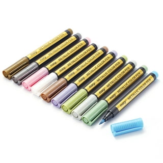 QISIWOLE Paint Markers Pens Metallic, 10 Colors Paint Pens for