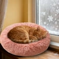 thumbnail image 3 of Round Calming Cat Bed with Plush , 15.7 Inch Washable Pet Bed for Indoor Cats & Small Dogs - Anti-Anxiety Donut Cushion with Thick Non- Base for Cozy Comfort, 3 of 4