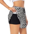 thumbnail image 2 of Bixox Women's Wild Animal Leopard Print pattern 2 in 1 Running Shorts - Lightweight Athletic Workout Gym Yoga Shorts Liner with Pockets - X-Large, 2 of 7