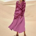 thumbnail image 1 of Qiopertar Robes d'Été pour Femmes Imprimé Manches Longues Col Rond Robes avec Poche Liquidation Moins de 5$ en Liquidation Offres d'Accès Anticipé, 1 of 5