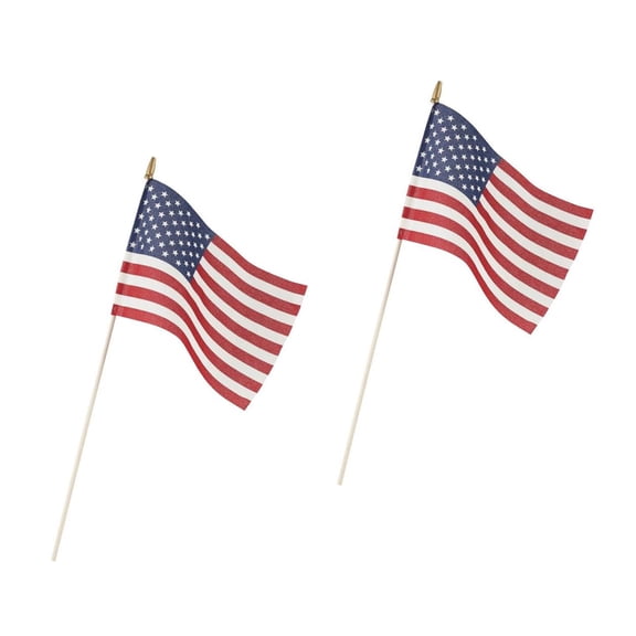 24 Packs: 2 ct. (48 total) Valley Forge 8" x 12" U.S. Stick Flags