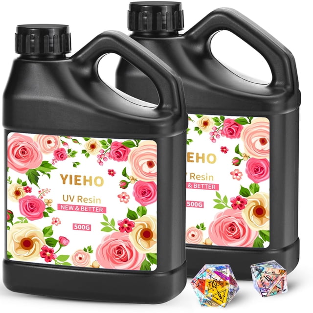 Resina UV YIEHO de 1 kg, mejorada a granel, transparente, dura, curada con UV