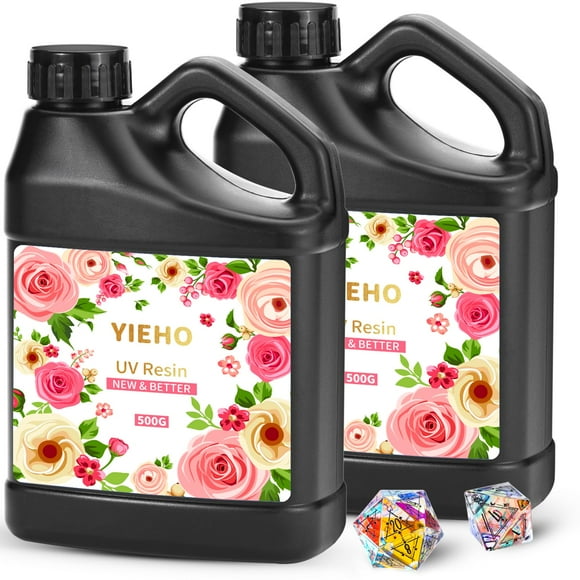 Resina UV YIEHO de 1 kg, mejorada a granel, transparente, dura, curada con UV