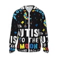 thumbnail image 2 of Uemuo I Love With Autism To The Moon And Back Pattern Women's Full Zip UPF 50+ Sun Protection Hoodie Jacket Long Sleeve Sun Shirt Hiking Outdoor Performance with Pockets-XX-Large, 2 of 9