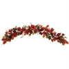 6’ Autumn Maple Leaves, Berry And Pinecones Fall Artificial Garland