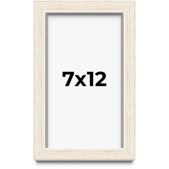 7x12 Shadow Box Frame White | 1.125 Inches Deep Real Wood Rustic Shadowbox Display Frame | UV