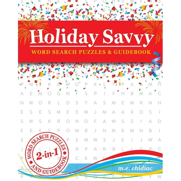 The Savvy Puzzle Holiday Savvy Word Search Puzzles Guidebook Paperback Walmart Com Walmart Com