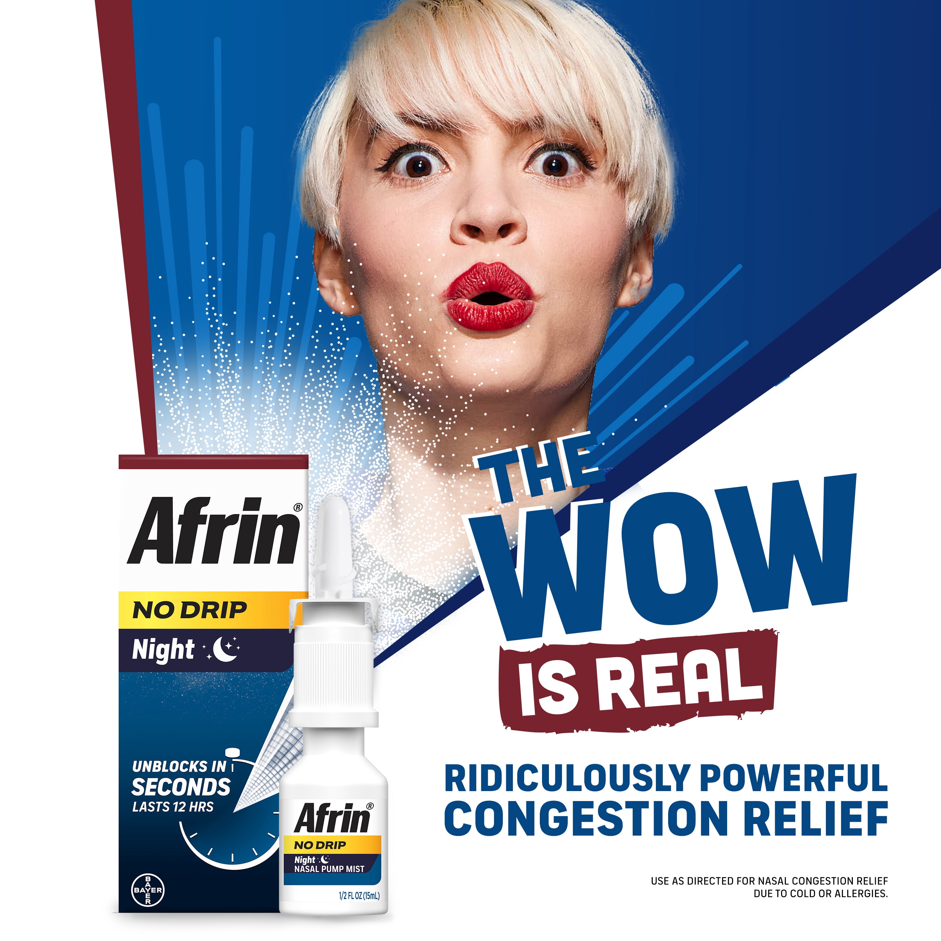 (3 pack) Afrin No Drip Original + Night Nasal Mist Bundle Pack, Non-Drowsy, Fast-Acting Decongestant for Nasal Congestion and Sinus Pressure Relief, Adults and Children 6 and Older, .5 fl oz (Pack of 2)