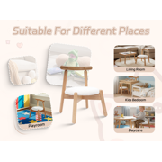 Guyou Solid Wooden Toddler Chair Ages 1-6, Boys Girls Kids Preschool Chair, Comfy Upholstered Kid Reading Chair, Sherpa Kids Desk Chair for Playroom Kindergarten Preschool Bedroom, White