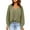 Army Green, variant on Women's Casual V-neck Long-sleeved Pullover Sweatshirt Fashion Solid Color Tunic Tops Loose Textured Shirts Blouses