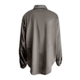 thumbnail image 5 of women blouses womens 3/4 sleeve tops and blouses transitional blouses women 3/4 sleeve New Spring And Summer Fashionable And Casual Women's Satin Imitation Silk Long Sleeved Shirt, 5 of 5