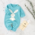thumbnail image 6 of Boys Girls Easter Bunny Knit Sweater Romper Long Sleeve Jumpsuit Clothes, 6 of 9