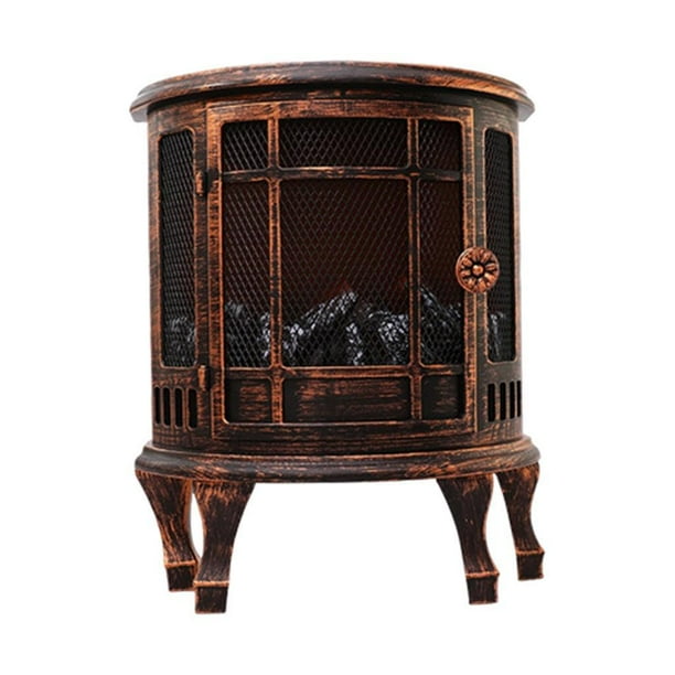 Lámpara de linterna de decoración de chimenea de quemador de registro LED parpadeante sin llama retro