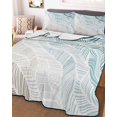 thumbnail image 3 of Quilts Full Size, Ombre Brown Blue Soft Comforter Bedding Set for Bed, Summer Coastal Ocean Sea Beach Wave Lightweight Quilted Bedspread with Pillow Cover(2 Pieces) for All Season, 78x90 Inch, 3 of 6