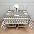 thumbnail image 3 of White Geometric Triangle Chevron Pattern Square Tablecloth,Waterproof Square Table Cover,Wipeable Spillproof Washable Table Cover for Home Kitchen Party Decor 52"x52"(132x132cm), 3 of 6