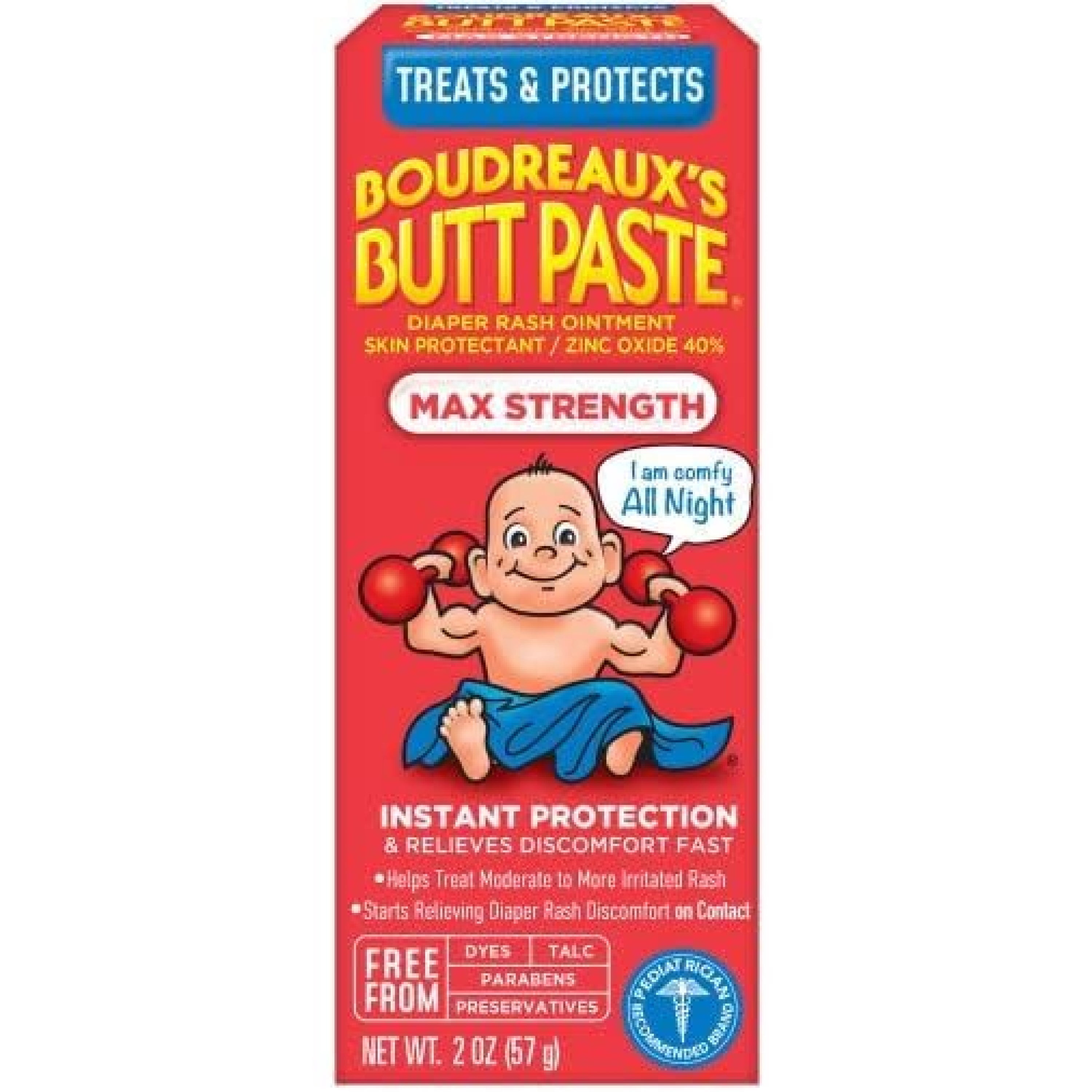 Boudreaux's Maximum Strength Butt Paste diaper rash ointment 2 oz (Pack of 3)
