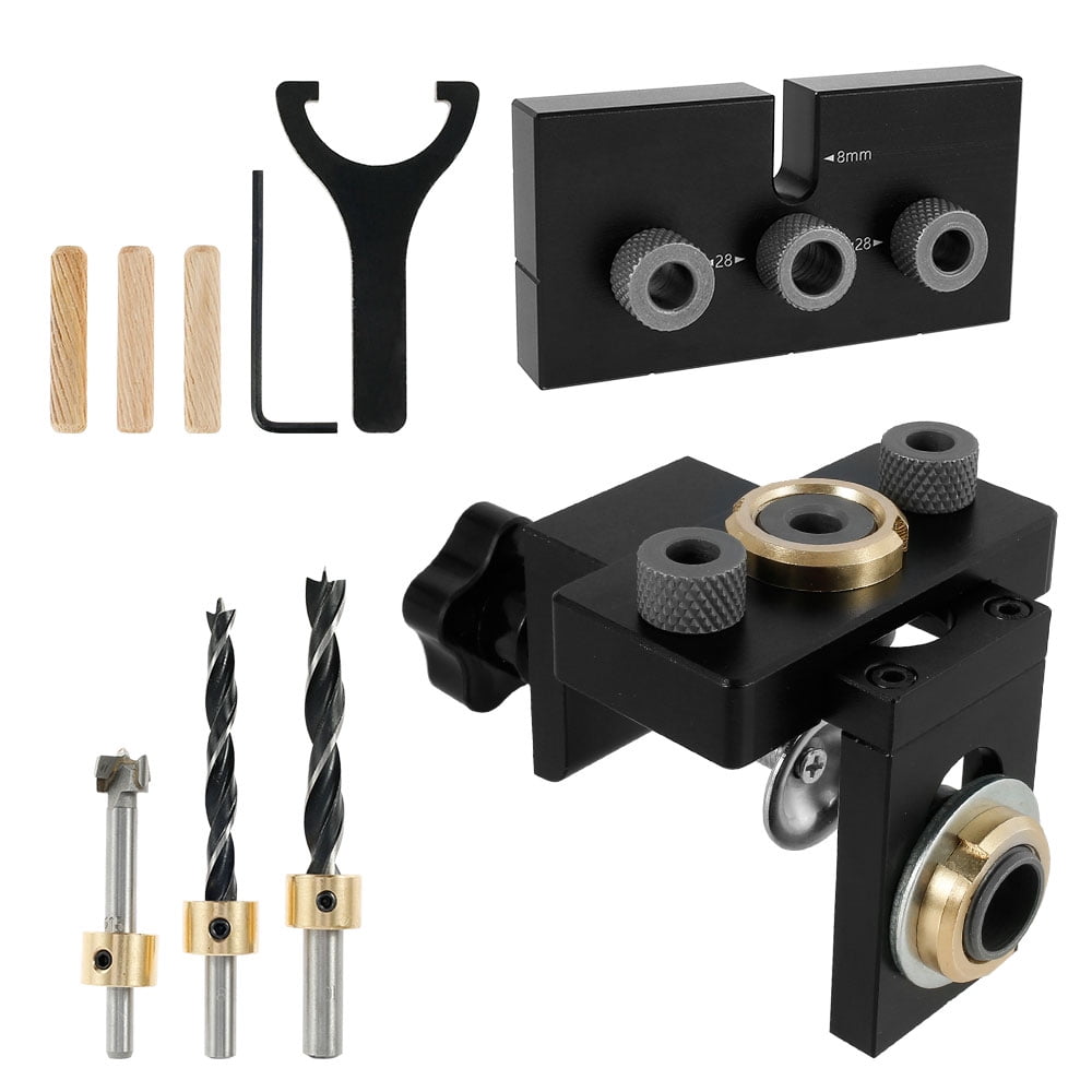 6/8/10/15mm Self Centering Dowelling Jig Woodwork Drill Guide Extension Locator 