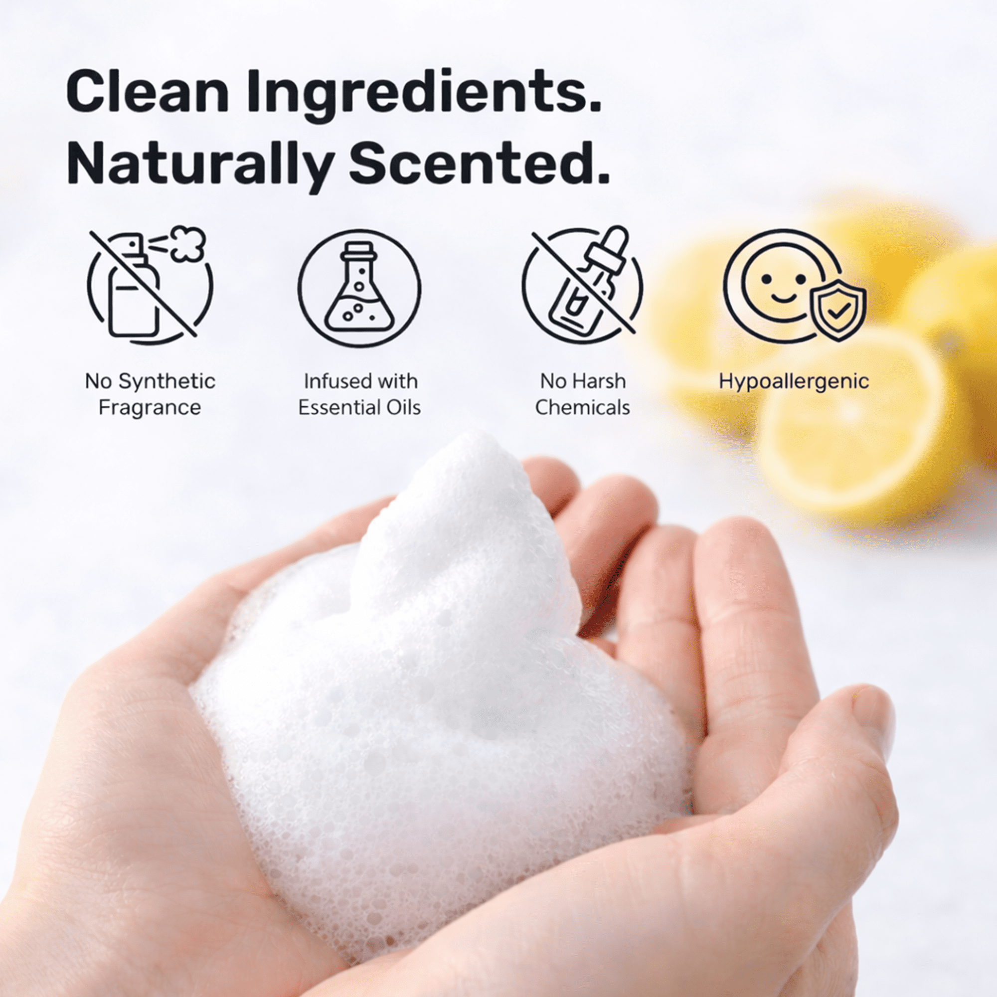 kosmatology® Lemon Organic Foaming Hand Soap Refill | Moisturizing Hand Wash | Clean Ingredients, Infused with Essential Oils | 34 fl oz