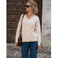 thumbnail image 3 of Zeagoo Womens Sweaters Fall Casual Long Sleeve V Neck Shirts Lightweight Crochet Ribbed Knit Pullover Tops, 3 of 6
