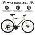 thumbnail image 3 of 28 Inch Mountain Bike, 16-Speed Dual Disc/V Brake, Adjustable Ergonomic Seat Bycycle for Men Women Adult, Quick Assembly, 3 of 7