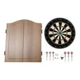 thumbnail image 3 of Brown Wall-Mounted Dartboard Set with Cabinet and Darts for Fun Games, 3 of 25