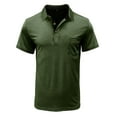thumbnail image 4 of Hfolob Men's Golf Polo Shirts Short Sleeve Spring Solid Color Lapel Button Striped Lightweight Summer Casual Tee Size L, 4 of 5