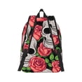 thumbnail image 3 of Balery Skull and Roses Vintage Canvas Backpack for Men and Women - Large Capacity, Durable Travel Laptop Bag for School, Work, Hiking, and Outdoor Activities, 3 of 7