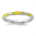 thumbnail image 3 of Auriga 925 Sterling Silver Yellow Enameled Ring for Women Size- 7, 3 of 6