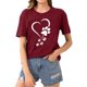 thumbnail image 4 of Gibobby Camisetas Mujer Baratas Manga Corta Camiseta Impreso Manga Mujer Casual Corto Top Blusa Mujer Blusa(Vino,G), 4 of 5