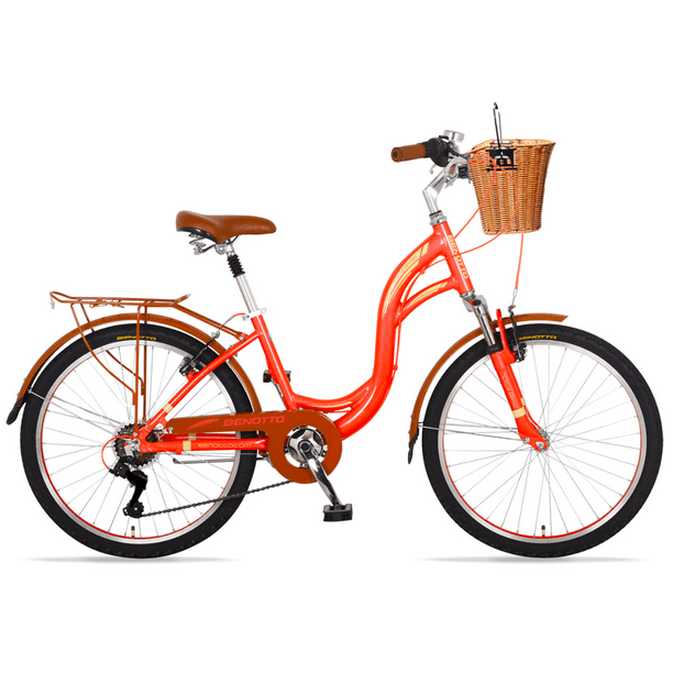 Bicicleta Benotto City Bike R24 7v Aluminio Suspensión Del naranja