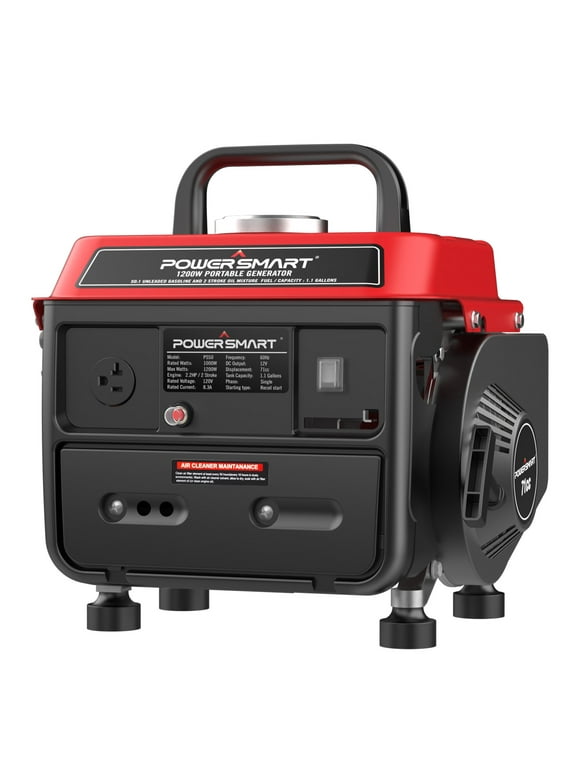 PowerSmart 1200W Portable Inverter Gasoline Generator for Camping Outdoor, Low Noise with AC Outlet
