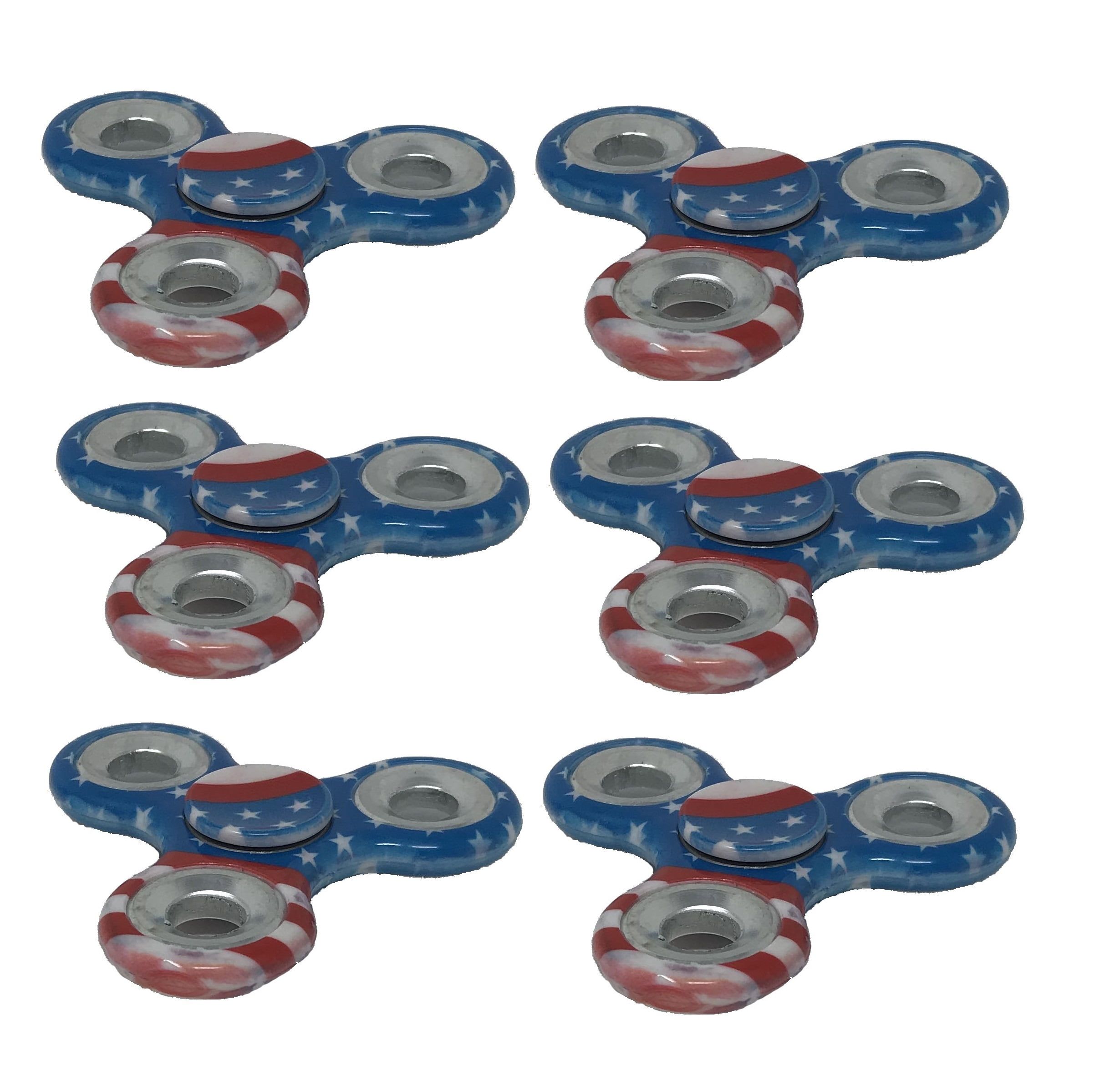 USA Hand Spinner Fidget EDC Tri Toy Camo American Flag Red White Blue Star 