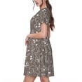 thumbnail image 2 of Disketp Retro Bunny para Vestido de Manga Corta para Mujeres, Vestidos de Verano para Mujeres, Casual y Holgado para la Playa, 2 of 6