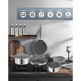 thumbnail image 6 of FogDream 5pcs  Nonstick Cookware Set, Tri-Ply Stainless Steel,9.5in Fry Pan, 5-Quart Soup Pot & 2.3-Quart Sauce Pan,Dishwasher & Oven Safe, Induction Compatible, Silver, 6 of 9