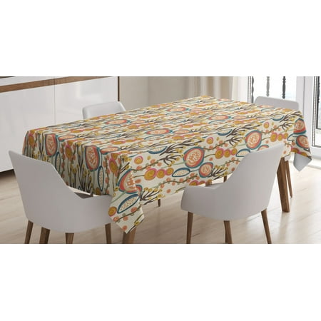 

Floral Tablecloth Colorful Flowers Abstract Trippy Botanical Blossom Childish Branches Illustration Rectangular Table Cover for Dining Room Kitchen 60 X 84 Inches Multicolor by Ambesonne