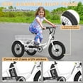 thumbnail image 6 of Lilypelle Electric Ride on tricycle for Kids , 6/9/12Mph Three Max Speed 250W Power trike w/ 24V 10.4Ah Battery, Headlights & Horn, Large Rear Basket ,2 sets of DIY stickers,16"x3" Wheel,30Miles, 6 of 7