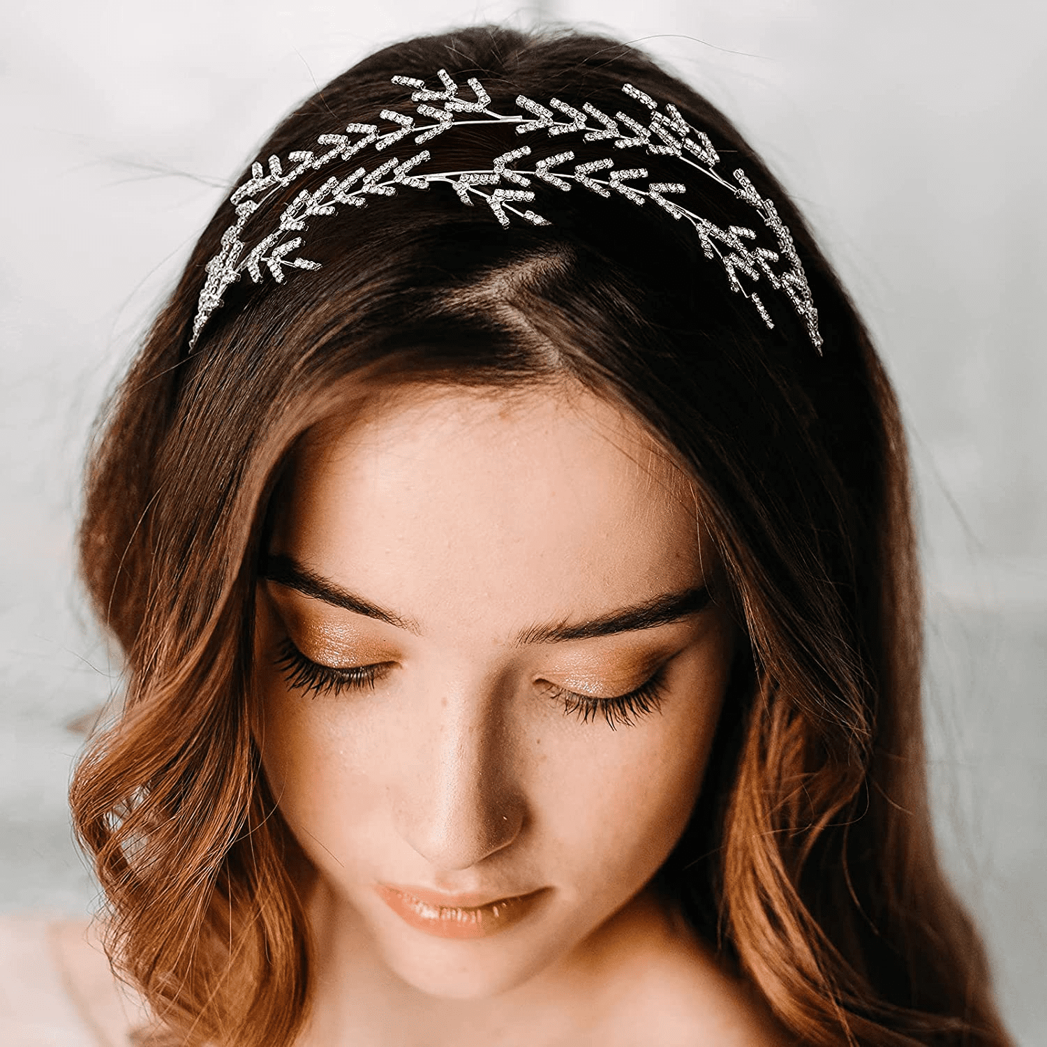Lux Vintage Sparkle leaves Wedding Party  Rhinestone  Headband Bridal Hairpiece 